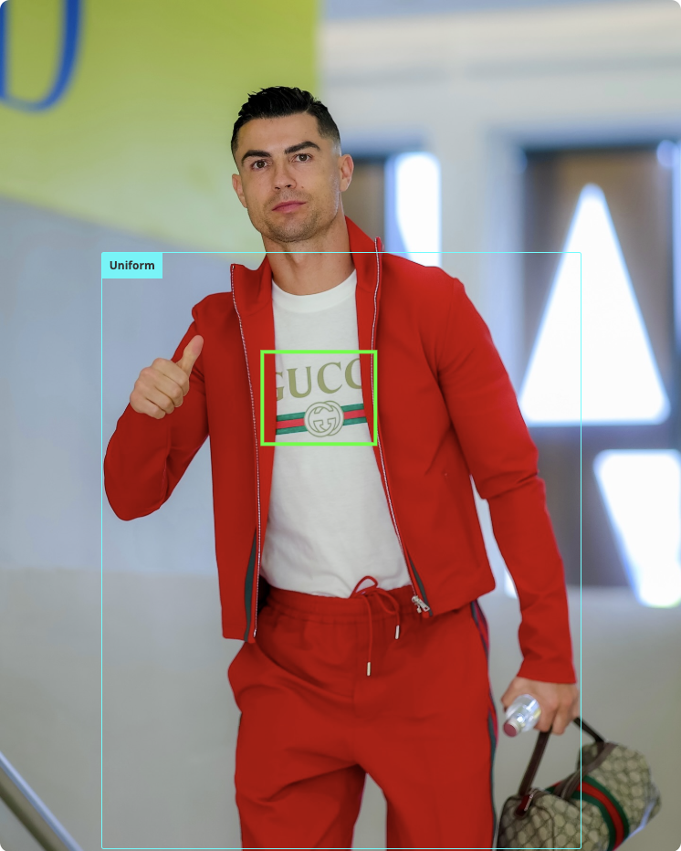 Cristiano Ronaldo of Portugal wearing Gucci