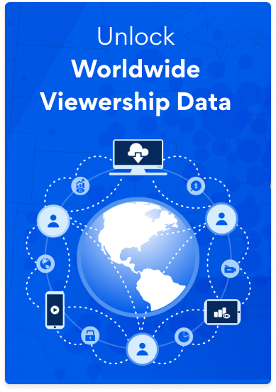 A Blinkfire Analytics graphic showing a globe with connected nodes and mobile devices, representing the platform's ability to unlock worldwide viewership data.